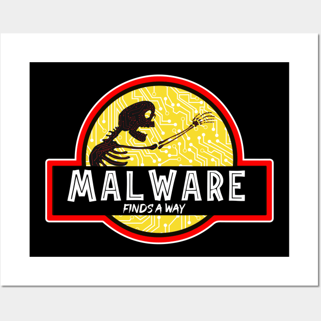 Malware Finds A Away funny humor Computer science Wall Art by DonVector